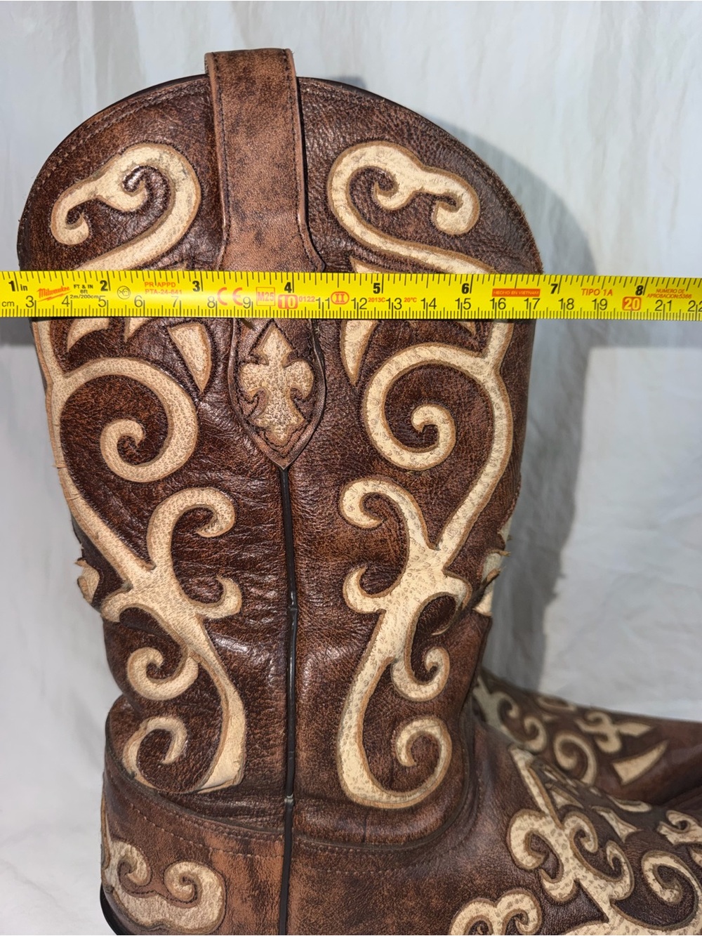Tony Lama Earth Santa Fe Leather Snip Toe Western Boots VF3024 Size 9B - Picture 10 of 11